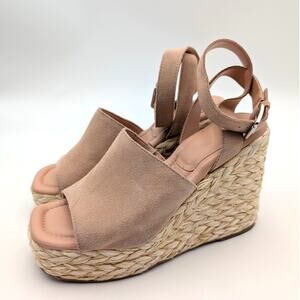 Marc Fisher LTD Nelly Women's Wedge Espadrilles Sandal Pale Blush Size US9M EU40